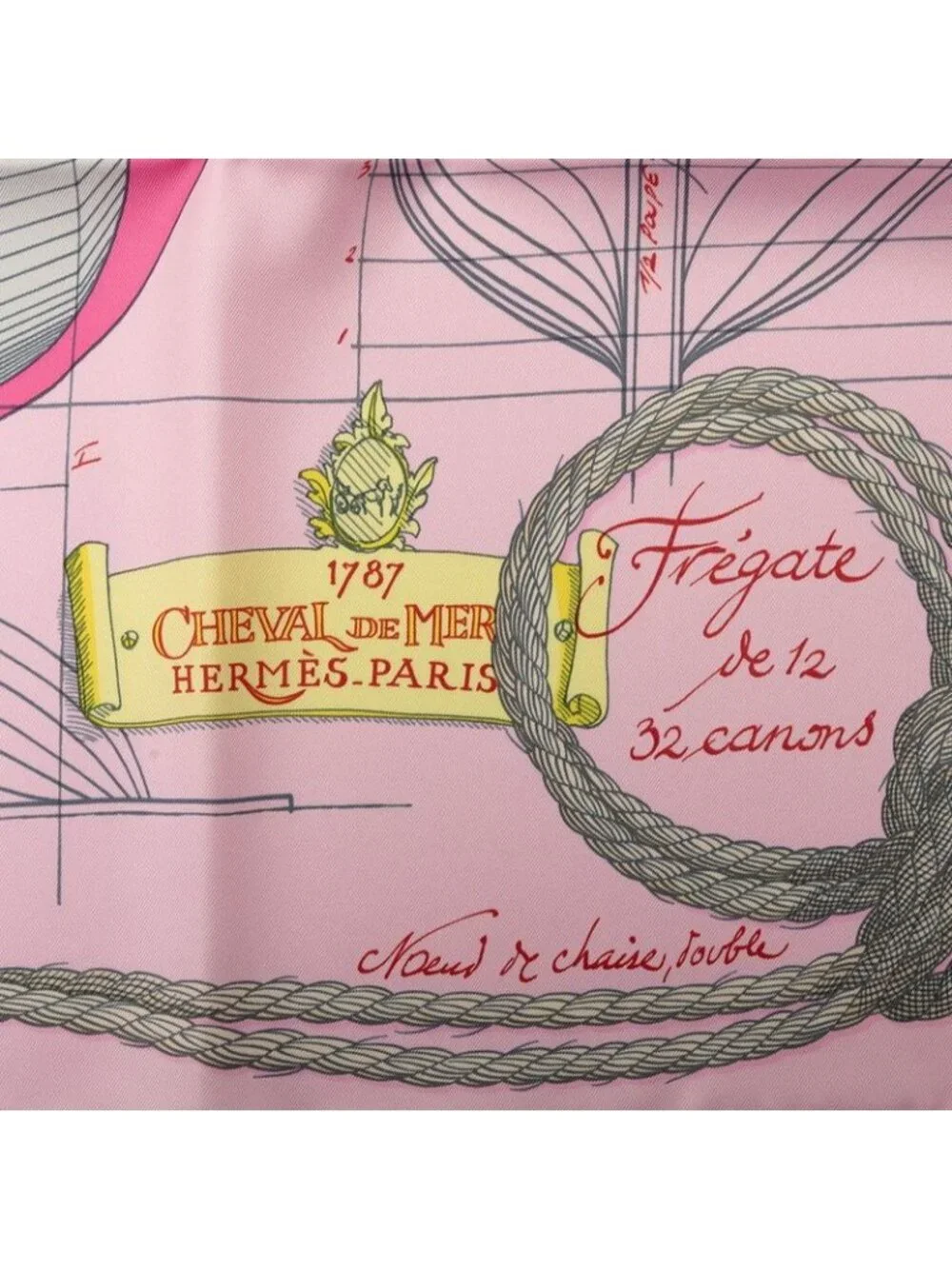 Hermes Carre 90 Cheval de Mer Sea Horse Scarf Pink Silk